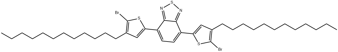 4,7-ビス(5-ブロモ-4-ドデシル-2-チエニル)-2,1,3-ベンゾチアジアゾール 化学構造式