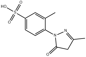 苯磺酸,4-(4,5-二氢-3-甲基-5-氧代-1H-吡唑-1-基)-3-甲基-, 118-07-0, 结构式