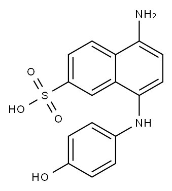 5-amino-8-(4-hydroxyphenylamino)naphthalene-2-sulfonicacid Struktur