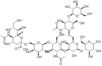 ALPHA-NEUNAC-[2->6]-BETA-GAL-[1->4]-BETA-GLCNAC-[1->3][BETA-GAL-(1->4)-BETA-GLCNAC(1->6)]-BETA-GAL-[1->4]-GLC Structure