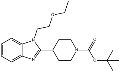 4-[1-(2-乙氧基乙基)-1H-苯并咪唑-2-基]-1-哌啶羧酸叔丁酯, 1181267-36-6, 结构式
