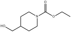 4-(ヒドロキシメチル)ピペリジン-1-カルボン酸エチル 化学構造式