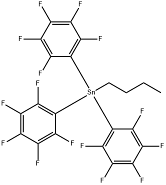 Butyltris(pentafluorophenyl)tin(IV) Struktur