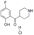 (5-Fluoro-2-hydroxyphenyl)(piperidin-4-yl)methanone hydrochloride 化学構造式