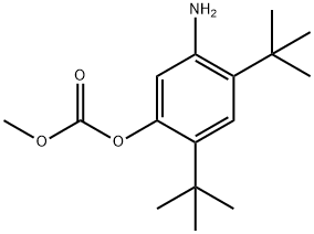 5-amino-2,4-di-tert-butylphenyl methyl carbonate 化学構造式