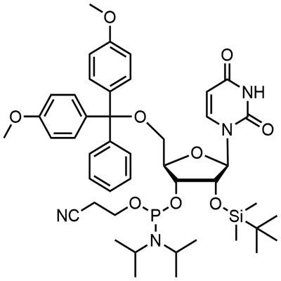 DMT-2′O-TBDMS-rU Phosphoramidite Struktur