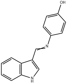 4-{[1-(1H-Indol-3-yl)-meth-(E)-ylidene]-amino}-phenol Struktur