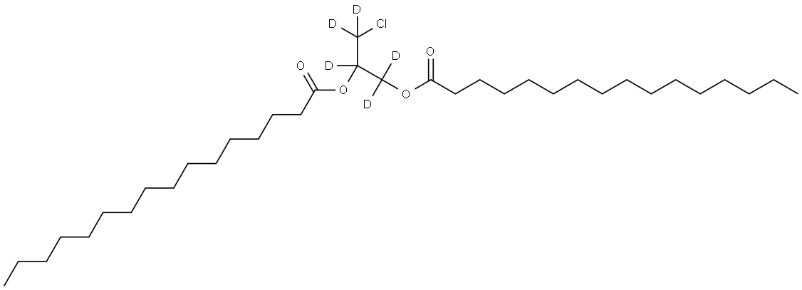 RAC-1,2-双(十五烷酸)-3-氯乙二醇酯-D5 结构式