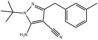 5-Amino-1-tert-butyl-3-(3-methylbenzyl)-4-cyanopyrazole Structure