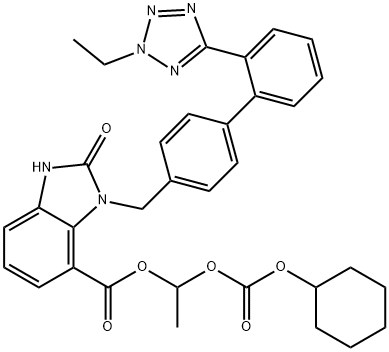 2-Desethoxy-2-hydroxy-2H-2-ethyl Candesartan Cilexetil Structure