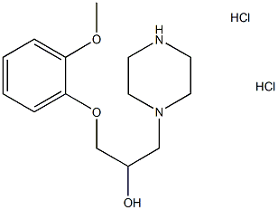 α-[(2-Methoxyphenoxy)Methyl]-1-piperazineethanol Dihydrochloride 结构式