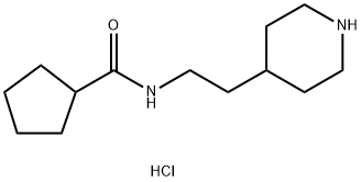 N-(2-(哌啶-4-基)乙基)环戊烷甲酰胺盐酸盐 结构式