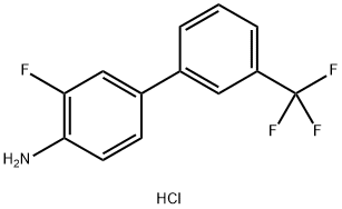 3-フルオロ-3'-(トリフルオロメチル)[1,1'-ビフェニル]-4-イルアミン塩酸塩 化学構造式