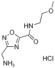 3-(aminomethyl)-N-(2-methoxyethyl)-1,2,4-oxadiazole-5-carboxamide hydrochloride 结构式