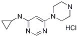 Cyclopropyl-(6-piperazin-1-yl-pyriMidin-4-yl)-aMine hydrochloride, 98+% C11H17N5, MW: 255.75 Struktur
