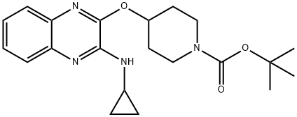4-((3-(シクロプロピルアミノ)キノキサリン-2-イル)オキシ)ピペリジン-1-カルボン酸TERT-ブチル 化学構造式