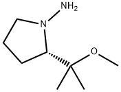 (S)-(-)-アミノ-2-(1′-メトキシ-1′-メチルエチル)ピロリジン 化学構造式
