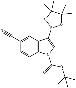 1-BOC-5-cyanoindole-3-boronic acid, pinacol ester Structure