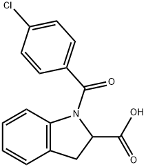 1-(4-chlorobenzoyl)-2,3-dihydro-1H-indole-2-carboxylic acid 结构式