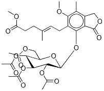 (4E)-6-[1,3-Dihydro-6-Methoxy-7-Methyl-3-oxo-4-[(2,3,4,6-tetra-O-acetyl-β-D-glucopyranosyl)oxy]-5-isobenzofuranyl]-4-Methyl-4-hexenoic Acid Methyl Ester, 1186295-42-0, 结构式