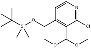 4-((tert-Butyldimethylsilyloxy)methyl)-2-chloro-3-(dimethoxymethyl)pyridine Structure