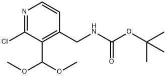 ((2-氯-3-(二甲氧基甲基)吡啶-4-基)甲基)氨基甲酸叔丁酯, 1186310-71-3, 结构式