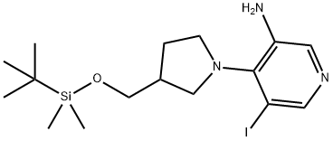 4-(3-((tert-Butyldimethylsilyloxy)methyl)-pyrrolidin-1-yl)-5-iodopyridin-3-amine Struktur