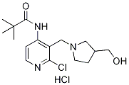N-(2-Chloro-3-((3-(hydroxymethyl)pyrrolidin-1-yl)-methyl)pyridin-4-yl)pivalamide hydrochloride Struktur