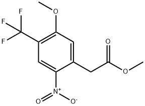 Methyl 2-[5-methoxy-2-nitro-4-(trifluoromethyl)-phenyl]acetate 化学構造式