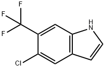 5-クロロ-6-(トリフルオロメチル)-1H-インドール 化学構造式