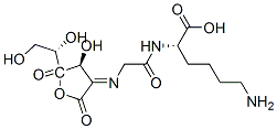 L-threo-3-Hexulosonic  acid,  2-[[2-[(5-amino-1-carboxypentyl)amino]-2-oxoethyl]imino]-2-deoxy-,  -gamma--lactone,  (S)-  (9CI) Structure