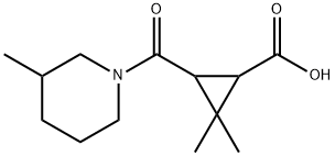 2,2-dimethyl-3-[(3-methylpiperidin-1-yl)carbonyl]cyclopropanecarboxylic acid Structure