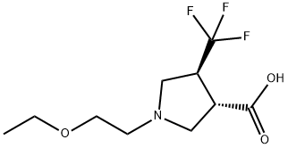 (3S,4S)-1-(2-乙氧基乙基)-4-(三氟甲基)吡咯烷-3-羧酸, 1186655-16-2, 结构式