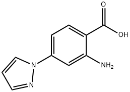 2-氨基-4-(1-吡唑基)苯甲酸, 1186663-55-7, 结构式