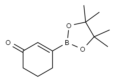 3-(4,4,5,5-テトラメチル-1,3,2-ジオキサボロラン-2-イル)シクロヘキス-2-エノン 化学構造式