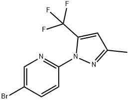 5-Bromo-2-(3-methyl-5-(trifluoromethyl)pyrazol-1-yl)pyridine Struktur