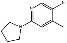 5-ブロモ-4-メチル-2-(1-ピロリジニル)ピリジン 化学構造式