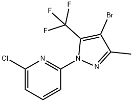 2-(4-ブロモ-3-メチル-5-(トリフルオロメチル)-1H-ピラゾール-1-イル)-6-クロロピリジン 化学構造式