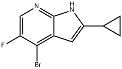 1H-Pyrrolo[2,3-b]pyridine, 4-broMo-2-cyclopropyl-5-fluoro- 化学構造式