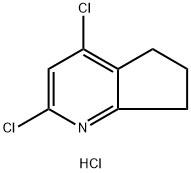 2,4-ジクロロ-6,7-ジヒドロ-5H-シクロペンタ[B]ピリジン塩酸塩 化学構造式