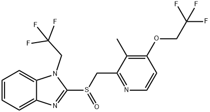 1H-BenziMidazole, 2-[[[3-Methyl-4-(2,2,2-trifluoroethoxy)-2-pyridinyl]Methyl]sulfinyl]-1-(2,2,2-trifluoroethyl)- Struktur