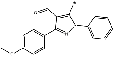 5-broMo-3-(4-Methoxyphenyl)-1-phenyl-1H-pyrazole-4-carbaldehyde 化学構造式