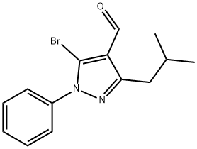 5 - 溴-3 - 异丁基-1 - 苯基- 1H -吡唑-4 - 甲醛, 1188037-62-8, 结构式