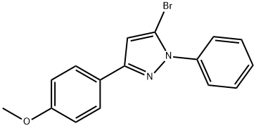 5 - 溴-3 - (4 - 甲氧基苯基)-1 - 苯基- 1H -吡唑, 1188038-50-7, 结构式