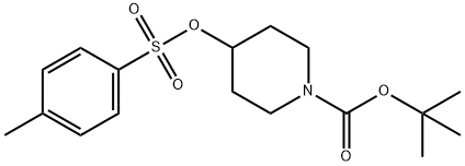 1-(tert-ブトキシカルボニル)-4-(p-トルエンスルホニルオキシ)ピペリジン 化学構造式