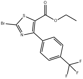 5-Thiazolecarboxylic acid, 2-broMo-4-[4-(trifluoroMethyl)phenyl]-, ethyl ester, 1188153-49-2, 结构式