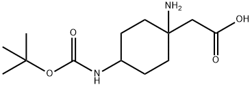2-(1-amino-4-(tert-butoxycarbonylamino)cyclohexyl)acetic acid Structure