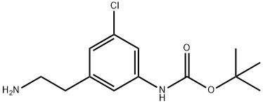 TERT-BUTYL 3-(2-AMINOETHYL)-5-CHLOROPHENYLCARBAMATE Struktur