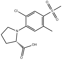 1-[2-CHLORO-5-METHYL-4-(METHYLSULFONYL)PHENYL]-PYRROLIDINE-2-CARBOXYLIC ACID Structure