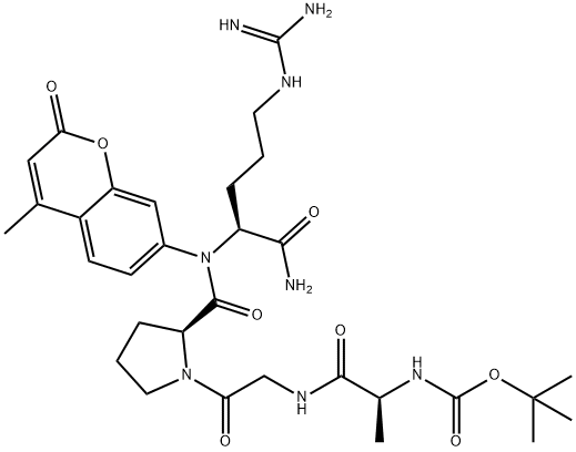 BOC-ALA-GLY-PRO-ARG-7-AMINO-4-METHYLCOUMARIN Struktur